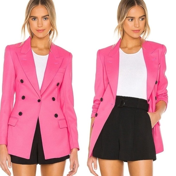 Smythe Pink Not a DB Double Breasted Blazer Jacket - Picture 4 of 9